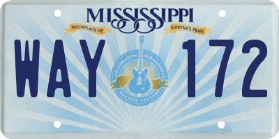 MS license plate WAY172