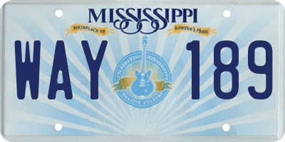 MS license plate WAY189