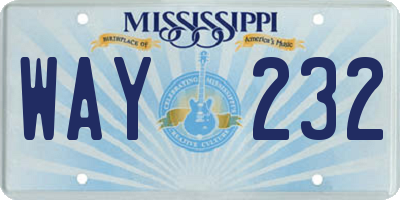 MS license plate WAY232