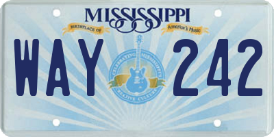 MS license plate WAY242