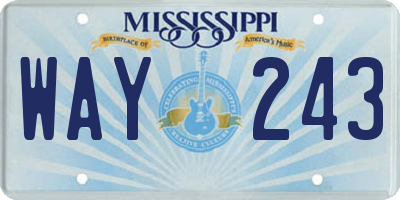 MS license plate WAY243