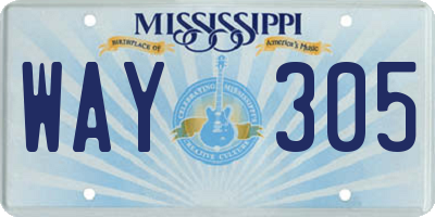 MS license plate WAY305
