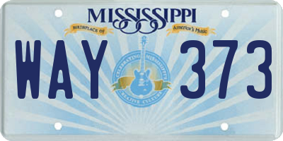 MS license plate WAY373