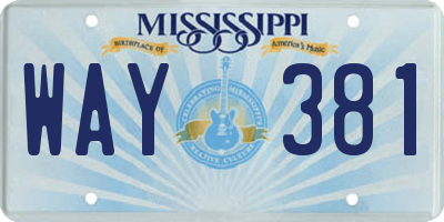 MS license plate WAY381