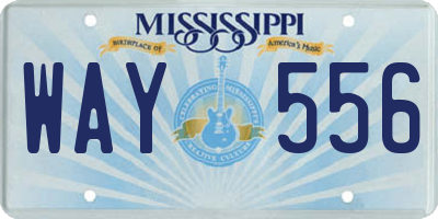 MS license plate WAY556
