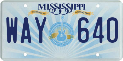 MS license plate WAY640