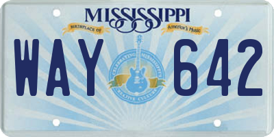 MS license plate WAY642