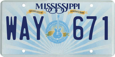 MS license plate WAY671
