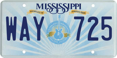 MS license plate WAY725
