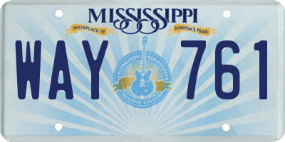 MS license plate WAY761