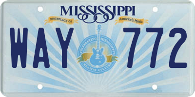 MS license plate WAY772