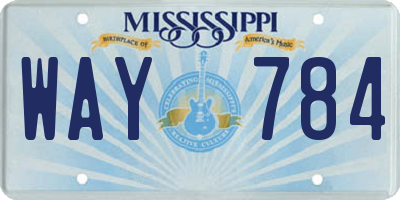 MS license plate WAY784
