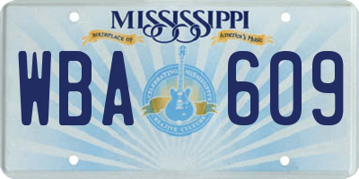 MS license plate WBA609