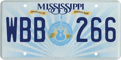 MS license plate WBB266