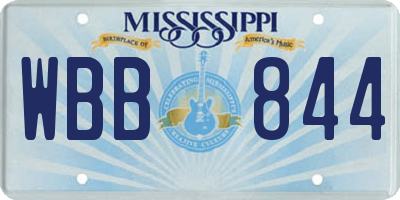 MS license plate WBB844