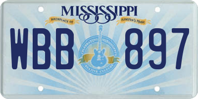 MS license plate WBB897