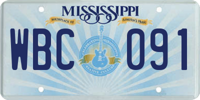 MS license plate WBC091