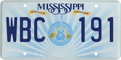 MS license plate WBC191