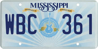 MS license plate WBC361