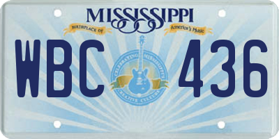 MS license plate WBC436