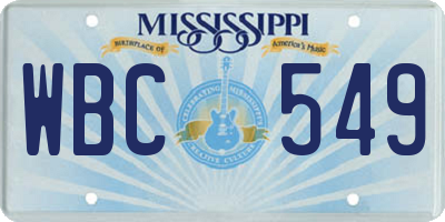 MS license plate WBC549