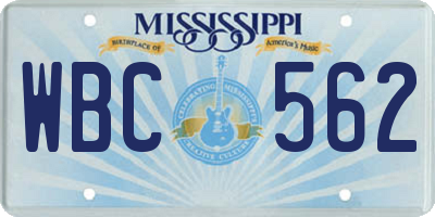 MS license plate WBC562