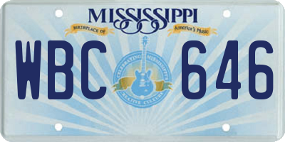 MS license plate WBC646