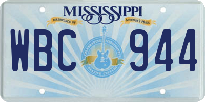MS license plate WBC944