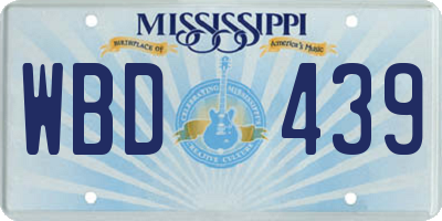 MS license plate WBD439