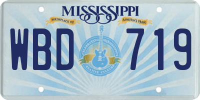 MS license plate WBD719