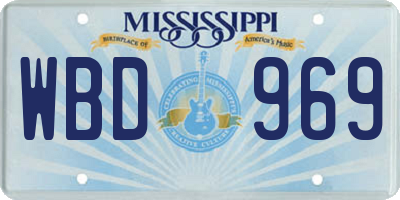 MS license plate WBD969