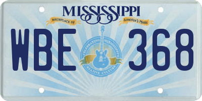 MS license plate WBE368