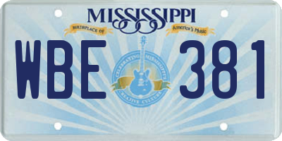 MS license plate WBE381