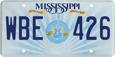 MS license plate WBE426