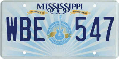 MS license plate WBE547