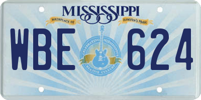 MS license plate WBE624