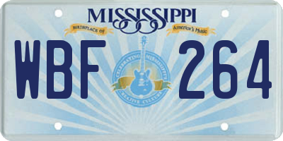 MS license plate WBF264