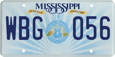 MS license plate WBG056