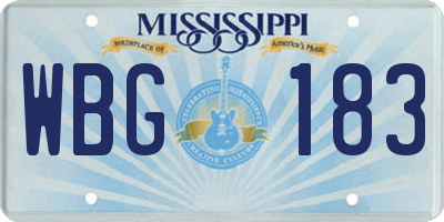 MS license plate WBG183