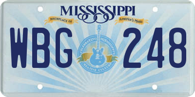 MS license plate WBG248