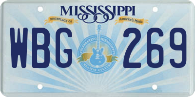 MS license plate WBG269