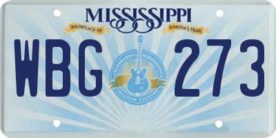 MS license plate WBG273