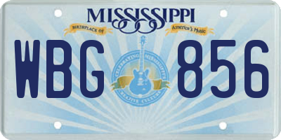 MS license plate WBG856