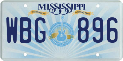MS license plate WBG896