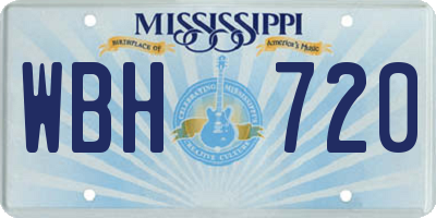 MS license plate WBH720