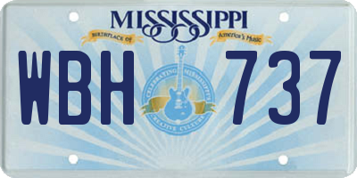 MS license plate WBH737