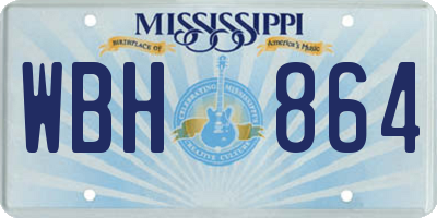 MS license plate WBH864