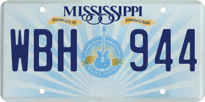 MS license plate WBH944