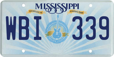 MS license plate WBI339