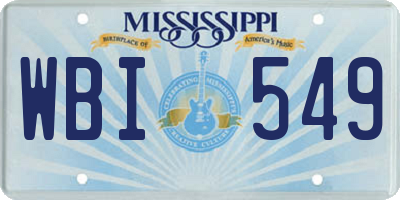 MS license plate WBI549